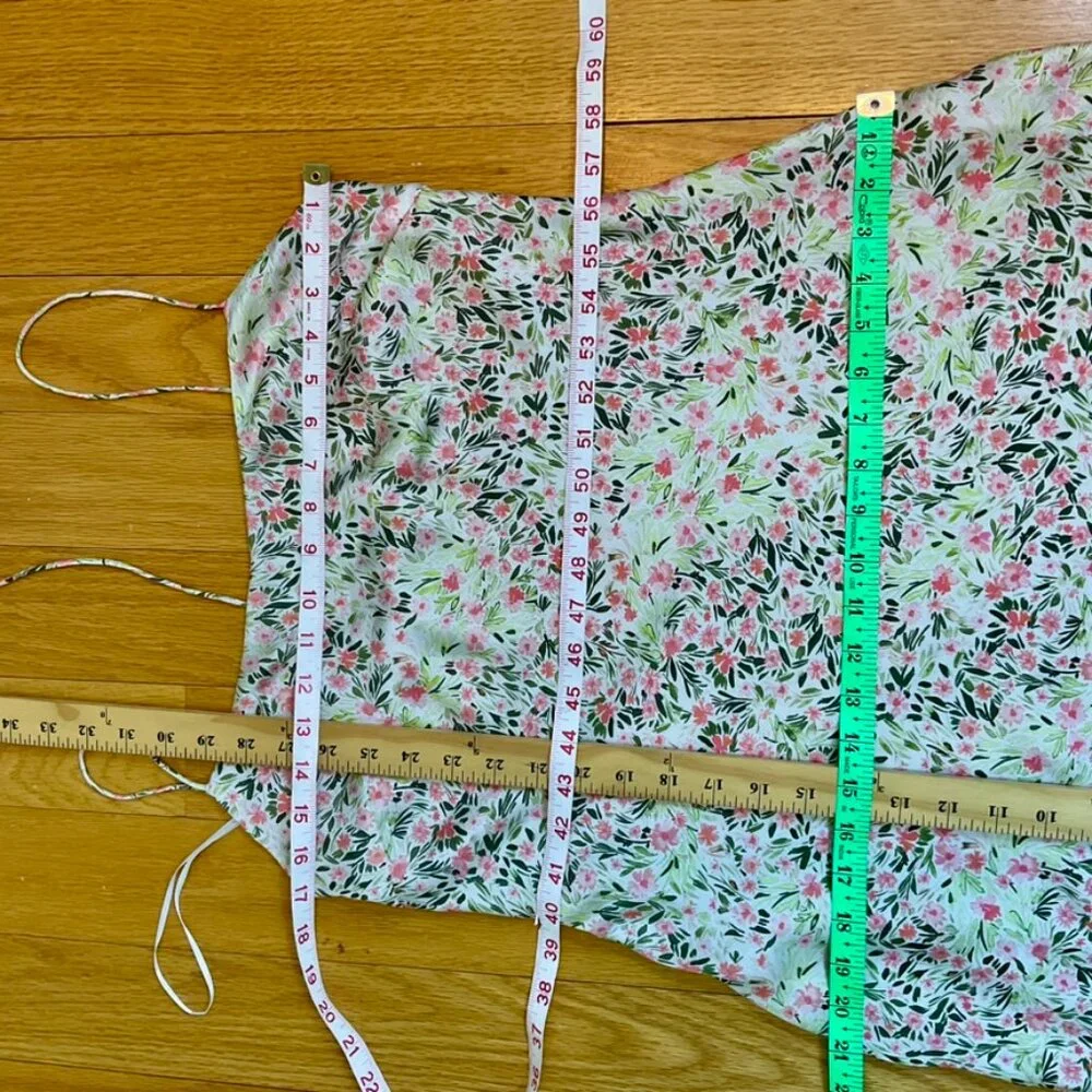 Anthropologie Dress Slip Floral Pink Green The East Order (L) - Picture 6 of 8